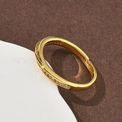 Латунные микро проложить пальцев кольца кубического циркония&nbsp;RJEW-H258-02G