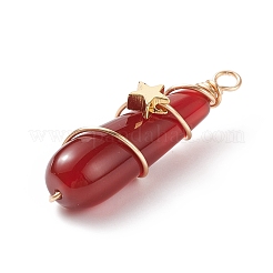 Крашеные природные сердолик подвески PALLOY-JF01866-01