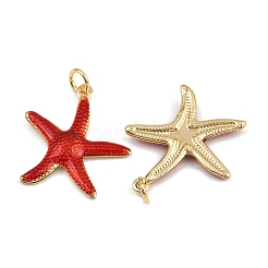 Латунные эмалевые подвески в виде морских звезд&nbsp;KK-I377-03G-B08