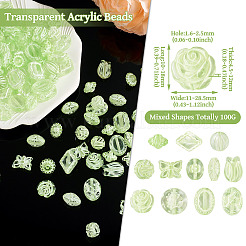 100 г прозрачных акриловых бусин&nbsp;OACR-TA0003-22D