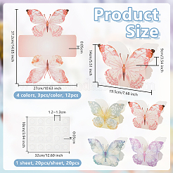 12 Stück 4 Farben Schmetterlingsförmige Blumenverpackungsboxen&nbsp;DIY-WH0671-209