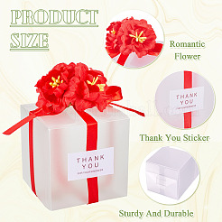 Прозрачные подарочные коробки для упаковки конфет из ПВХ с лентой и искусственным цветком&nbsp;CON-TAC0001-20C