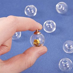 DIYペンダントジュエリー  ガラス製グローブボトルチャーム付き  真鍮の保釈とラウンド手作り吹きガラスグローブビーズ  スターマニキュアスパンコール  ミックスカラー  11.8x7.2x3.5cm&nbsp;DIY-PH0020-30