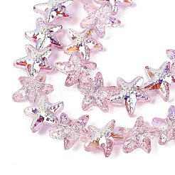 Chapelets de perles en verre transparent électrolytique&nbsp;EGLA-Q136-01A-11