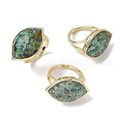 Кольца-манжеты из натуральной африканской бирюзы (яшмы) с конским глазом&nbsp;RJEW-M076-04G-06