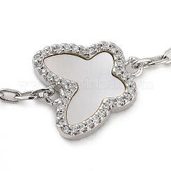 Bracelets en laiton à maillons en zircone cubique transparent&nbsp;BJEW-Q336-01A-P