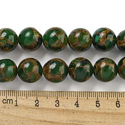 Синтетический золотой клинкер камень бисер пряди&nbsp;G-P549-A01-03D