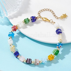 Braccialetti fatti a mano in vetro millefiori e perline di ematite sintetica non magnetica per le donne&nbsp;BJEW-JB13770