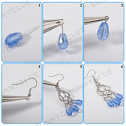 Набор для самостоятельного изготовления сережек-люстр из сплава в китайском стиле DIY-SC0024-23