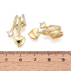 Латунные микропаве прозрачные подвески с фианитом&nbsp;KK-T075-88G