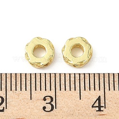 Плоские круглые латунные микропаве прозрачные кубические циркониевые бусины KK-K293-61G