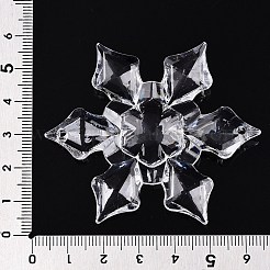 透明アクリル コネクタ チャーム  スノーフレーク  透明  61.5x53.5x8mm  穴：2mm  約74個/500g&nbsp;TACR-T028-03A