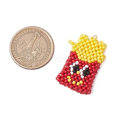 Картофель фри стеклянные бусины бисерные подвески&nbsp;PALLOY-CJ00133