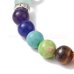 Bracelets à breloques en fluorite naturelle brute brute&nbsp;BJEW-JB10298-01