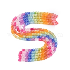 Нити градиентных бусин из натурального белого нефрита&nbsp;X-G-NH0006-A13-01