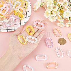 120 шт. 6-х цветные прозрачные акриловые соединительные кольца&nbsp;TACR-OC0001-05