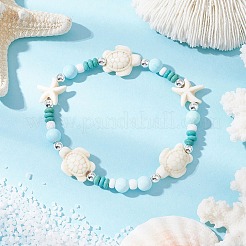 3шт. браслеты из синтетической окрашенной бирюзы и натурального хаулита для женщин&nbsp;BJEW-JB11794