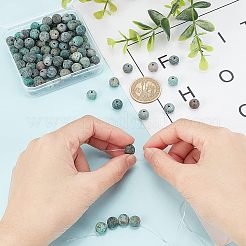 Матовая натуральная африканская бирюза (яшма) круглые бусины G-OC0001-07