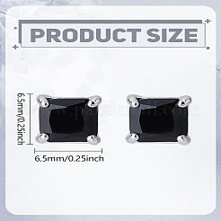 1 пара серег-гвоздиков из латуни с кубическим цирконием&nbsp;EJEW-LP0010-02