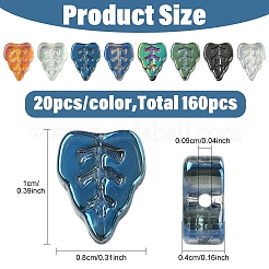 160шт 8 цвета гальванические стеклянные бусины&nbsp;EGLA-YW0005-67