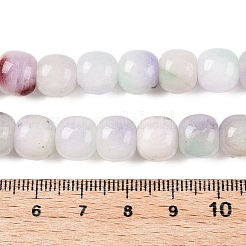 Teñidos naturales blancas abalorios de jade hebras&nbsp;G-T138-D16
