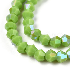 Brins de perles de verre galvanisées de couleur unie opaque&nbsp;EGLA-A039-P2mm-L21