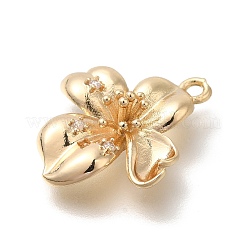 Цветок стойки обшивки латунь микро проложить Цирконом подвески&nbsp;KK-S399-04B