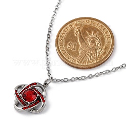 304 нержавеющая сталь гиацинт горный хрусталь крест-накрест подвеска кабель цепь ожерелье для женщин&nbsp;STAS-Z114-21P