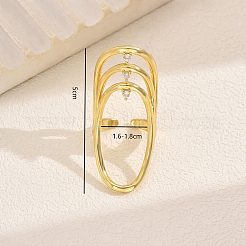 Кольца-манжеты с геометрическим узором из латуни и кубическими цирконами для женщин&nbsp;IX6941