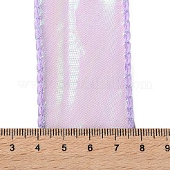 蝶結び用のフィッシュテールヤーンの虹色リボン  ギフト包装  ライラック  1-5/8インチ（40mm）  約9.84ヤード（9m）/ロール&nbsp;OCOR-B004-02A-05