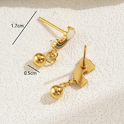 Модные классические универсальные радужные серьги-гвоздики с круглыми 201-дюймовыми серьгами из нержавеющей стали NE2607