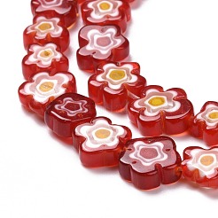 Millefiori a mano fili di perline di vetro&nbsp;LAMP-J035-10mm-51