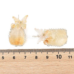 Pendentifs en citrine naturelle chauffée&nbsp;PALLOY-TA00436