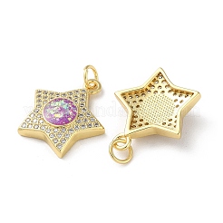 Латунные микропаве прозрачные подвески с фианитом KK-C045-23G