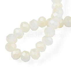 Brins de perles de verre imitation jade bicolores&nbsp;GLAA-T033-01B-01