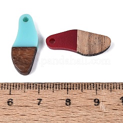 Pendentifs en résine opaque et transparente et en bois de noyer&nbsp;RESI-N053-27