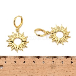 Серьги-кольца из латуни в форме солнца&nbsp;EJEW-H180-30D-G