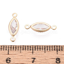 Латунные подвески-звенья/соединители с прозрачными кубическими циркониями&nbsp;ZIRC-T017-06KCG