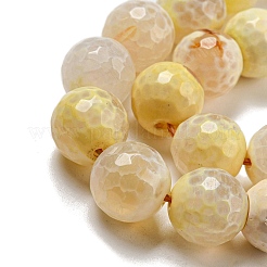 Граненые бусины из натурального огненного агата с треском G-F447-12mm-H02