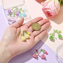 6 шт. подвески в виде ландышей из двухцветного стеклянного бисера ручной работы&nbsp;SEED-CJ0001-25