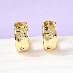 Латунные серьги-кольца из прозрачного кубического циркония&nbsp;EJEW-Z149-02G