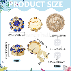 6 bouton de manchette en alliage de strass&nbsp;FIND-NB0007-41C