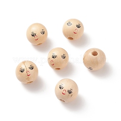 (распродажа с дефектом: принт кривоватый и треснувший) европейские бусины с принтом из натурального дерева WOOD-XCP0001-70