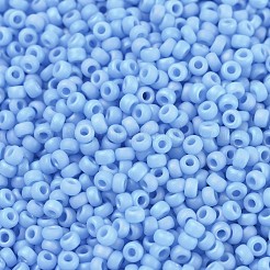 MIYUKIラウンドロカイユビーズ  日本製シードビーズ  （rr413fr）マットな不透明なターコイズブルーab  11/0  2x1.3mm  穴：0.8mm  約50000個/ポンド&nbsp;SEED-G007-RR0413FR