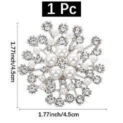 Женские броши со стразами из цветочного сплава DJ-PW-WGD2C4F-01