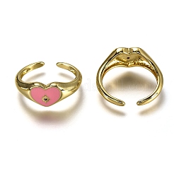 Латунные кольца из манжеты с прозрачным цирконием RJEW-C100-24G