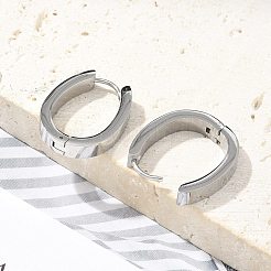 Pendientes de aro ovalados de acero inoxidable 304 para mujer&nbsp;EJEW-C096-66P