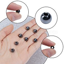 1連売り電気メッキ合成非磁性ヘマタイトビーズ連売り  グレードAA  ラウンド  黒メッキ  8mm  穴：2.5mm  約53~57個/連  16インチ&nbsp;G-PA0002-42B