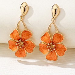 Серьги-гвоздики с цветочным узором из железа и эмали&nbsp;FS-WG46819-01