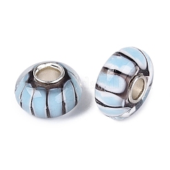 Perles européennes artisanales en verre filé et âme en laiton&nbsp;LS-LAMP-N044-01S-02